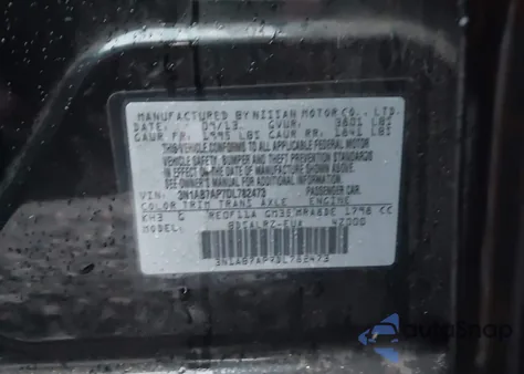 2013 Nissan Sentra Sr из США, поврежденный, VIN 3N1AB7AP7DL782473